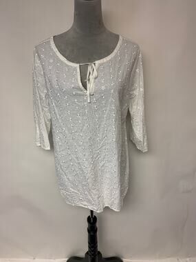 Liz Lange Blouse Eyelet Feminine Cottagecore Maternity Womes SZ L/14
